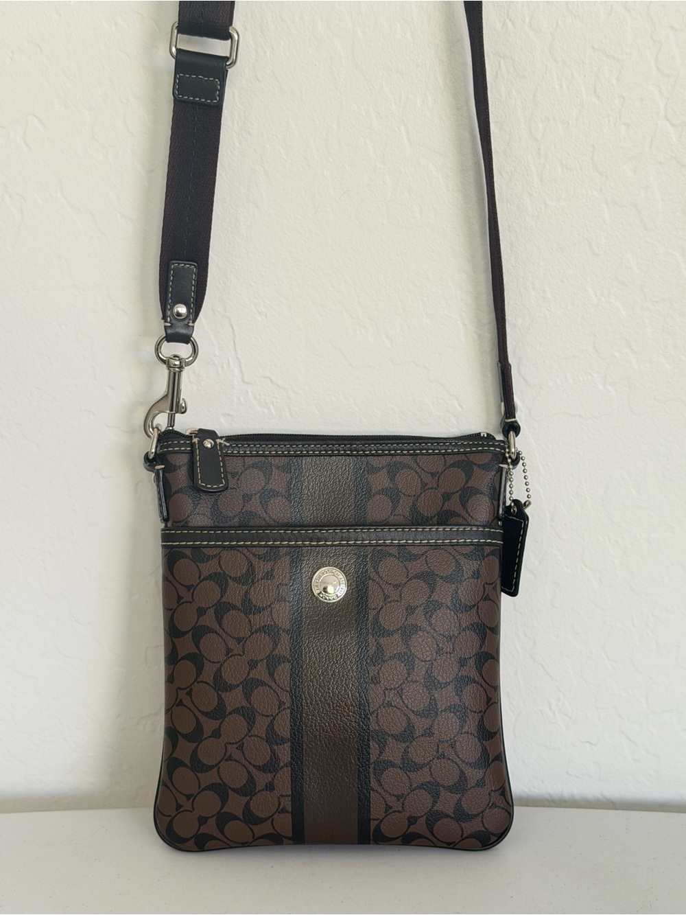 Coach Signature Stripe Crossbody
